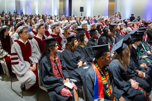 Students at graduation ceremony